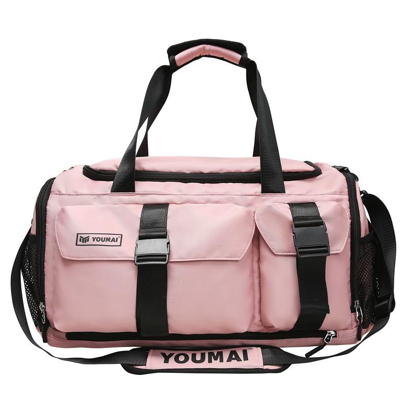 Men's and Women's Lightweight Travel Bags Large Capacity Pockets Hand Luggage Bag Dry and Wet Separation Training with Shoe Compartment Fitness Bag
