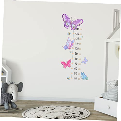 Butterfly Growth Chart Wall Decal, Self-Adhesive Waterproof Height Measurement Sticker for Kids Room, Nursery Wall Decor for Boys and Girls