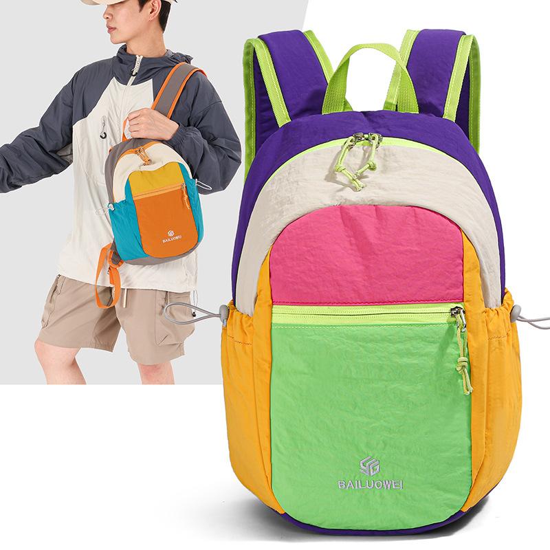 Schoolbag new outdoor travel fashion color matching backpack couple commuter casual schoolbag lightweight trend versatile backpack