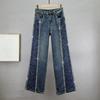 Hot Diamond Embroidered Denim Wide-leg Pants Women's Tide Early Autumn New High-waisted Loose and Thin Ethnic Style Trousers