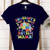 Autism Gift for Mom Crew Neck Short Sleeve Tshirt Loud  Proud Autism Mama Classic Tshirts Autism Awareness Day Mama Clothing