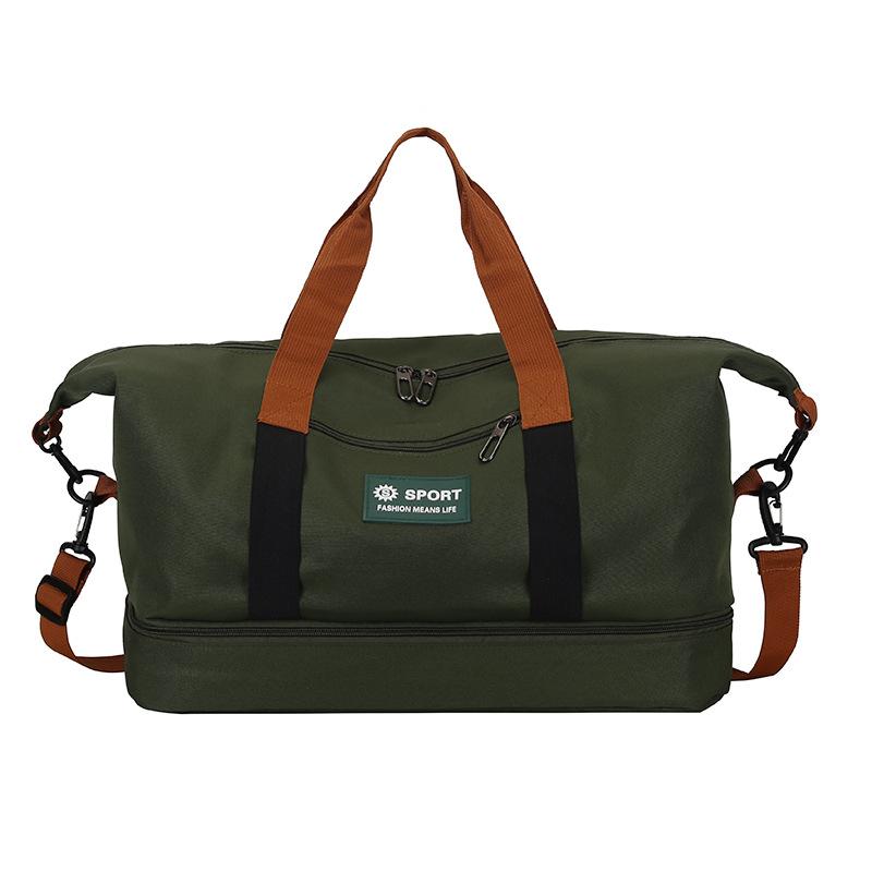 Dry and wet separation sports leisure fitness bag short business trip large capacity hand luggage bag can be set with tie rod belt shoe compartment