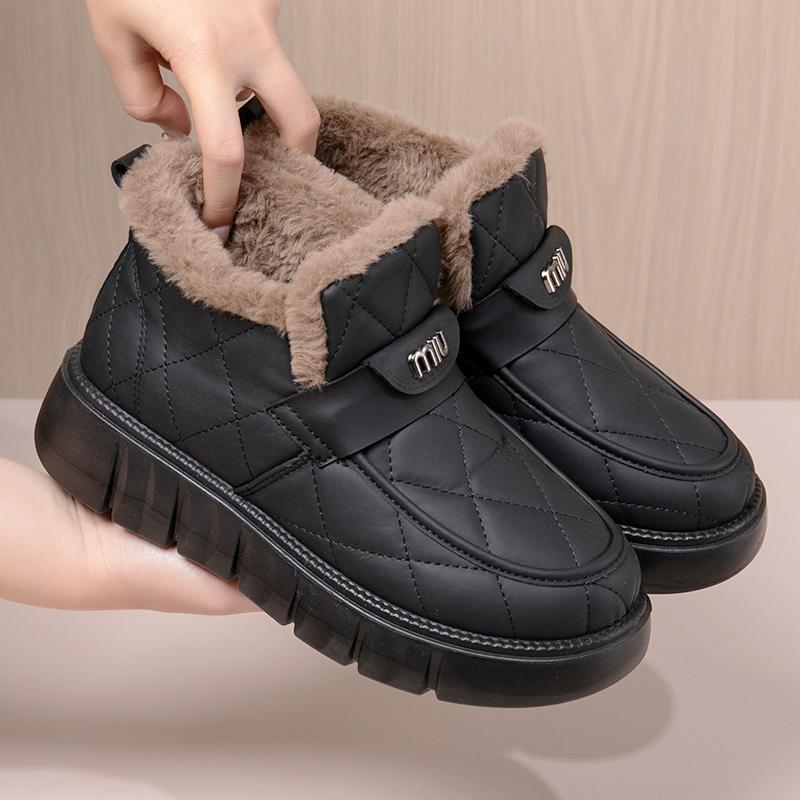 

Men s Winter Leather Boots Warm Plush Lined Snow Footwear Waterproof Non slip Ankle Length Lace Up Outdoor Hiking Shoes Size 39 to 48 35