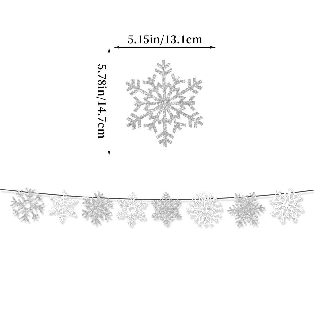 Winter Christmas Baby Party Theme Decoration Snowflake Flag Cake Card Set Customization