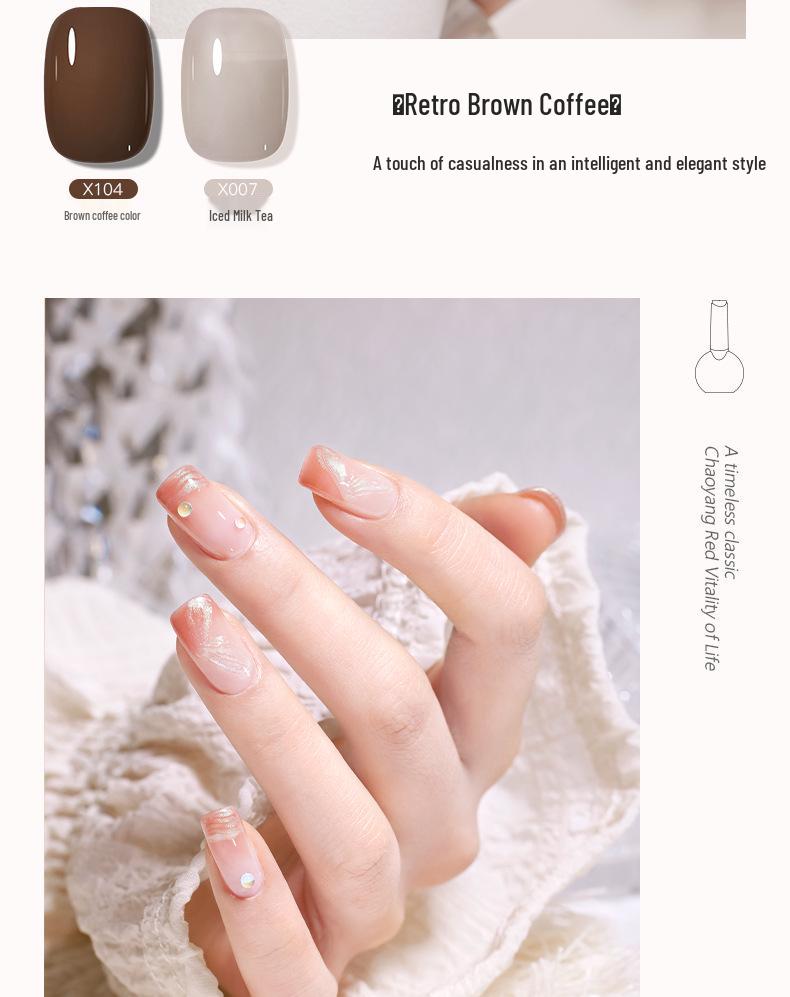 Nail Gel Polish: 130 New Nude & Bright Colors - Ice Translucent, Phototherapy, Glitter, Cat Eye Finish