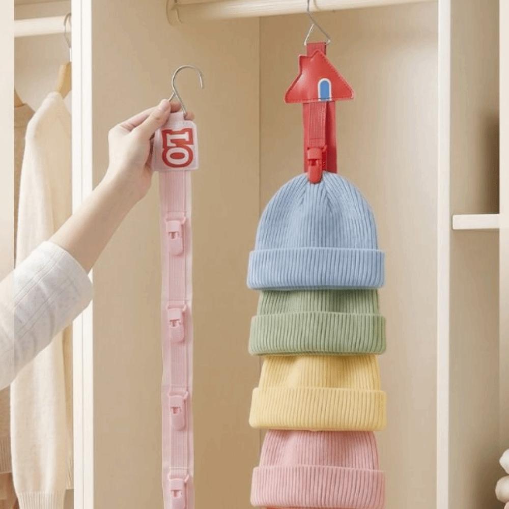 Creative Hat Storage Clips Holder Space Saving Vertical Hanging Baseball Cap Hanger with 7 Clips Stable Hat Display Rack