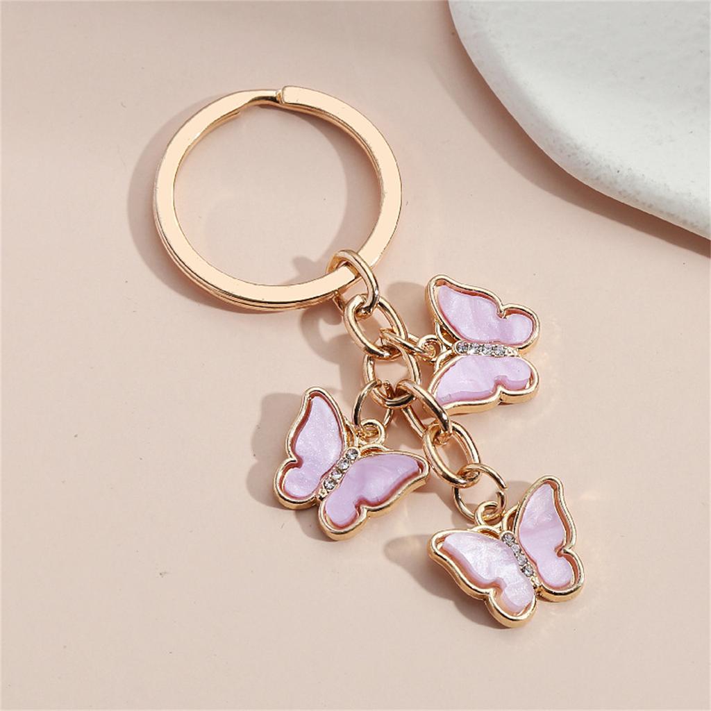 Colorful Butterfly Keychain Pendant Stylish Butterfly Charm Decorations Acrylic Bag Keyring Hanging Ornament Accessories