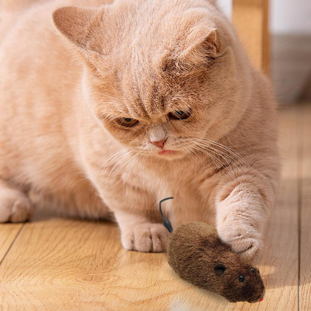 ABS Moving Mouse Cat Toy Moving Plush Cat Toys In Mouse Shape Interactive Decorative Cat Chasing Toys Funny Kitten Stuffed Toy