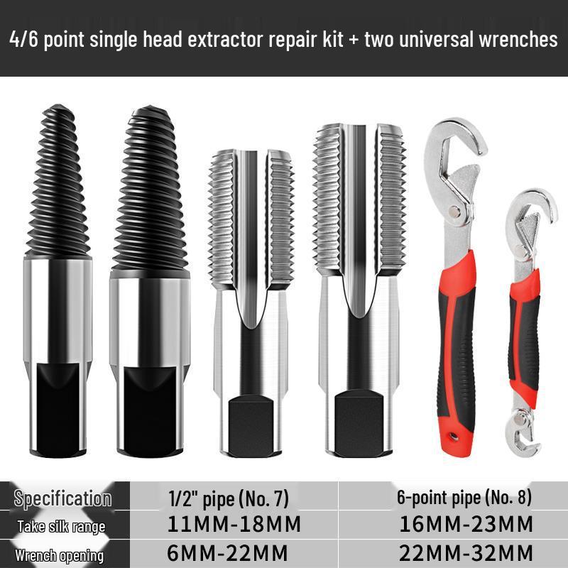Doppelköpfiger Linksgewinde-Ausdreher für abgebrochene Wasserhähne, Rohre und Schrauben