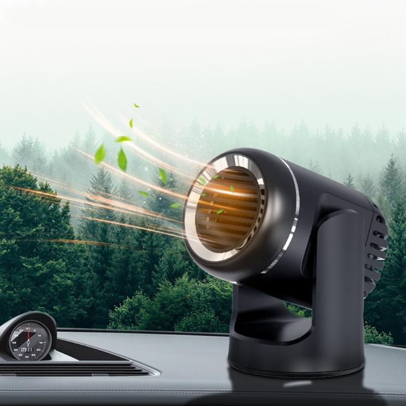 Car Heater Portable Electric Windshield Defogger Rotate Base Window Heater Heating Baffle Dryer Fan Demister Adjustable