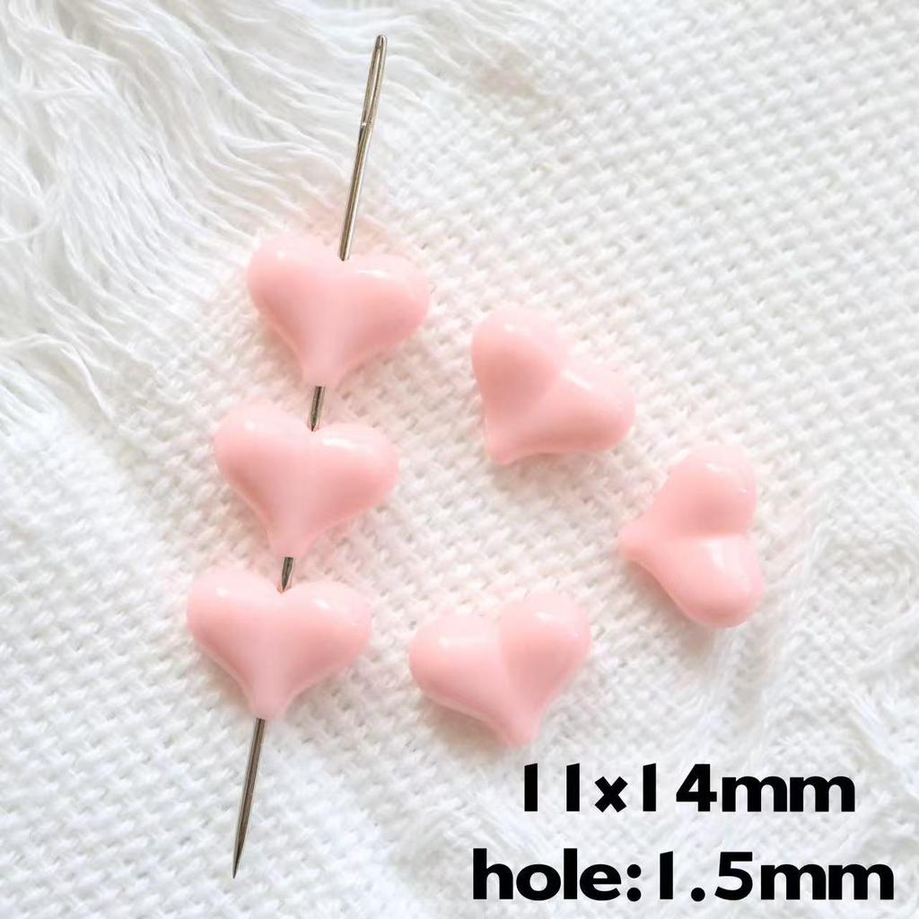 Seven-Color Small Peach Heart Acrylic Beads 11x14mm for DIY Phone Chain Pendants