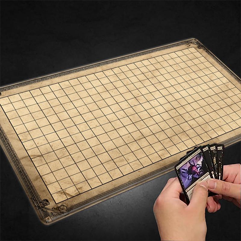 Vintage Grid Tabletop Game Mat Magic Party Game Mat Durable Rubber for Games 35X60cm Mouse Pad Offices Desk Mats Friendly Design