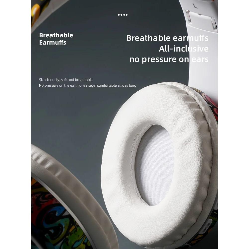 Wireless Headset Flash Light Kids Ear Headphones with Mic Bluetooth Headsets Stereo Music Game Headphone Girls Boys Gift