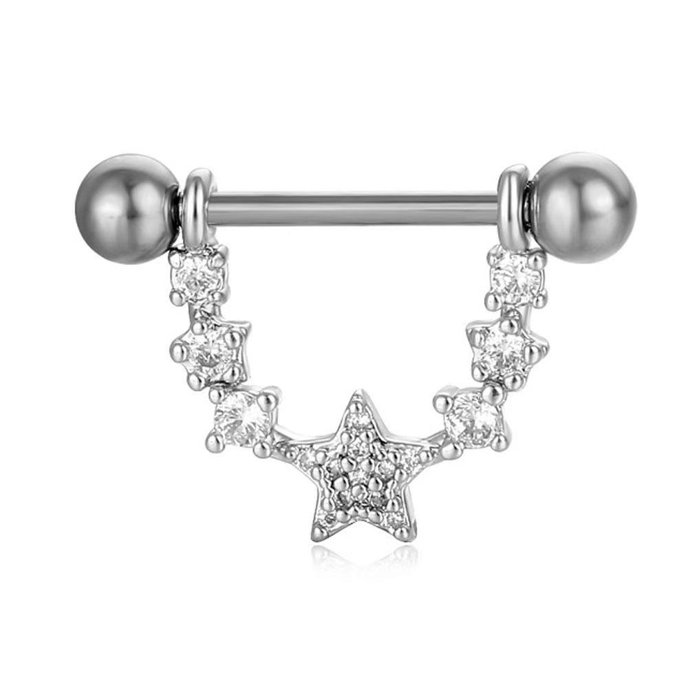 

Европейский и американский U-образный пирсинг сосков из нержавеющей стали с цирконом