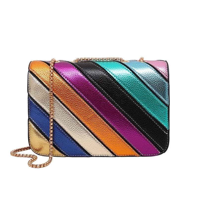 

Модные маленькие сумки кроссбоди с клапаном из искусственной ПУ кожи для женщин 2025 Летний хит тренда Женские многоцветные наплечные сумки Сумки и кошельки