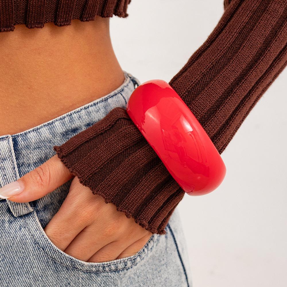 Transparent Transparent Hand Ring Shiny Wide Bracelet Irregular Bangle  Gift Accessories