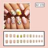 24 Pieces Short Press On Nail Square Shape Stick on Nail False Nail with Chick Designs for Party and Daily Wear