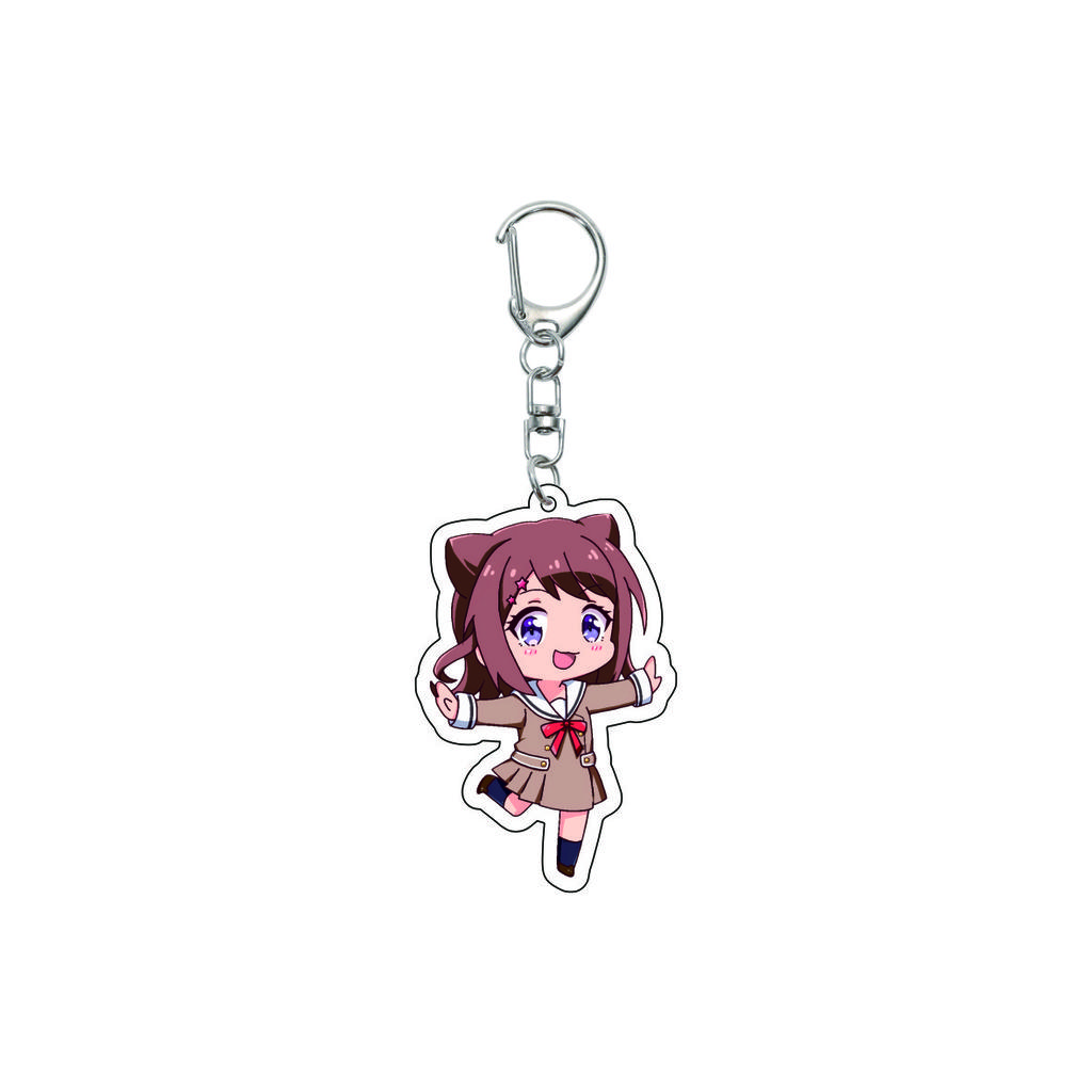 55MM Anime banG Dream Keychain Toyama Kasumi/Saya Yamabuki/Hanazono Tae Key Chain Acrylic Model Plate Christmas Gifts