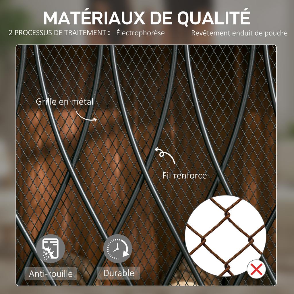 Schermo Pieghevole Metallico a 3 Pannelli per Camino 126cm Protezione Calore Fiamma Bambino Animale Domestico Casa Barriera Scintille Circondare con Motivo a Rete