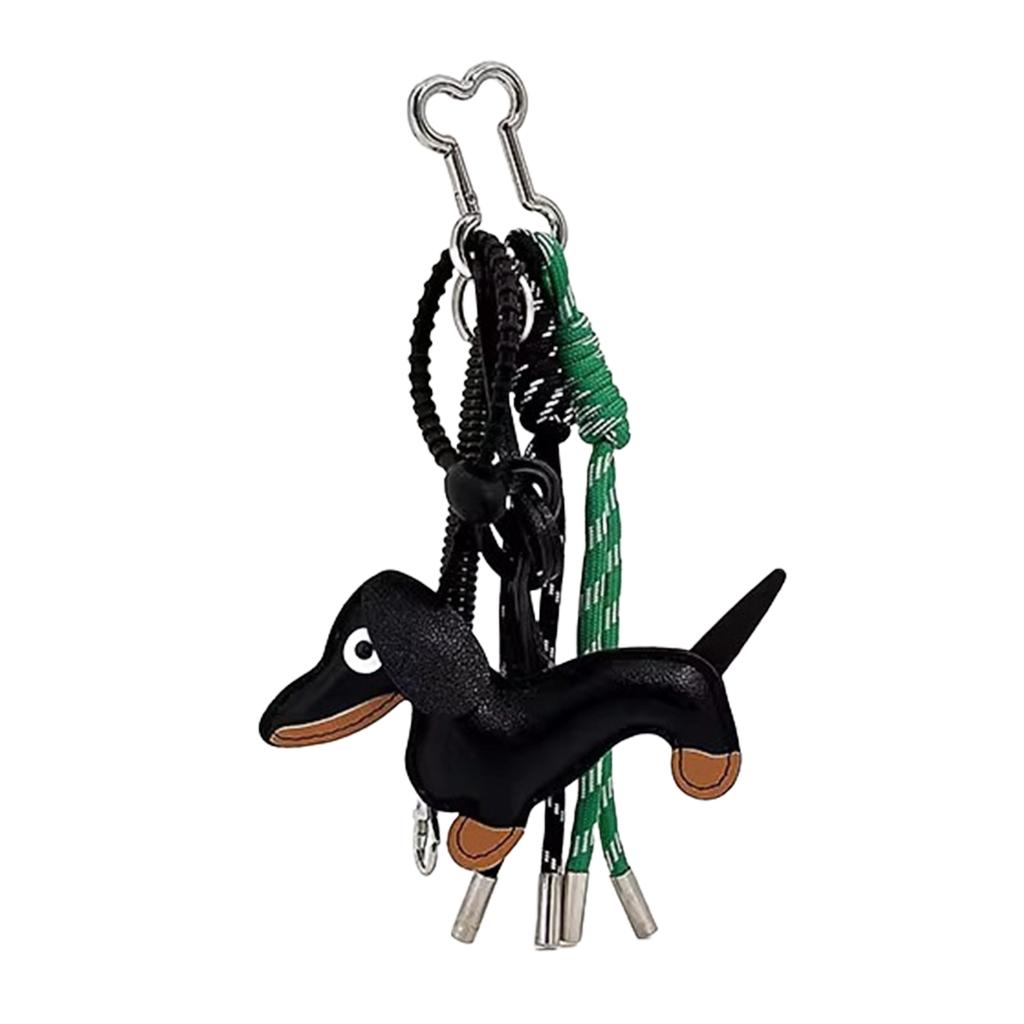 Vintage Dachshund Dog Keychain Unique Styles Sturdy PU Materials Elkegant Charm for Bag and Keys Decoration Daily Use
