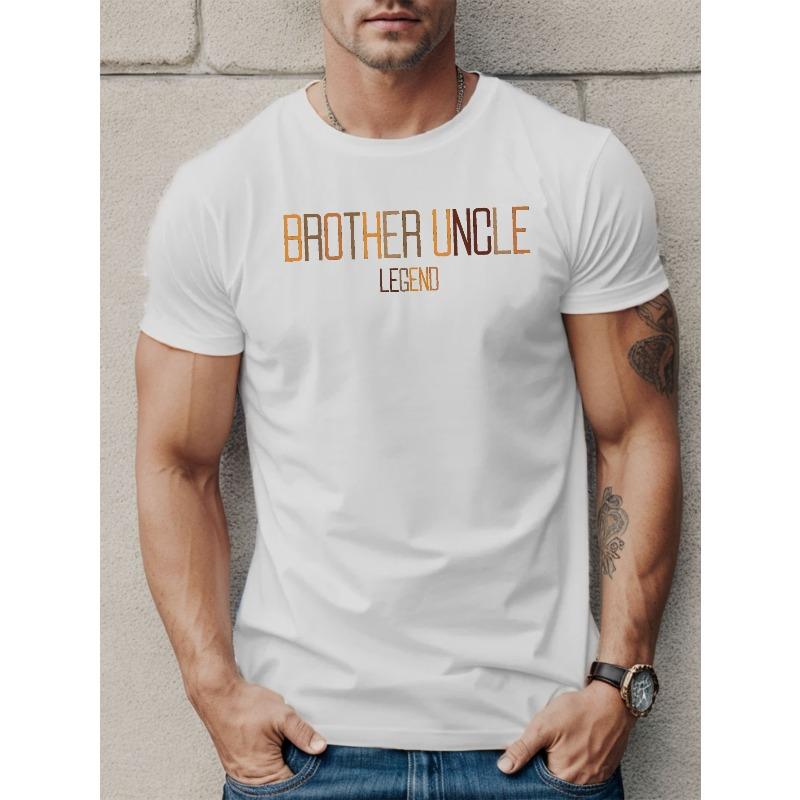 

European sizes Brother Uncle Legend Men s Casual Short Sleeve T-Shirt - Breathable, Geometric Print, Round Neck - Perfect for Summer 4XL