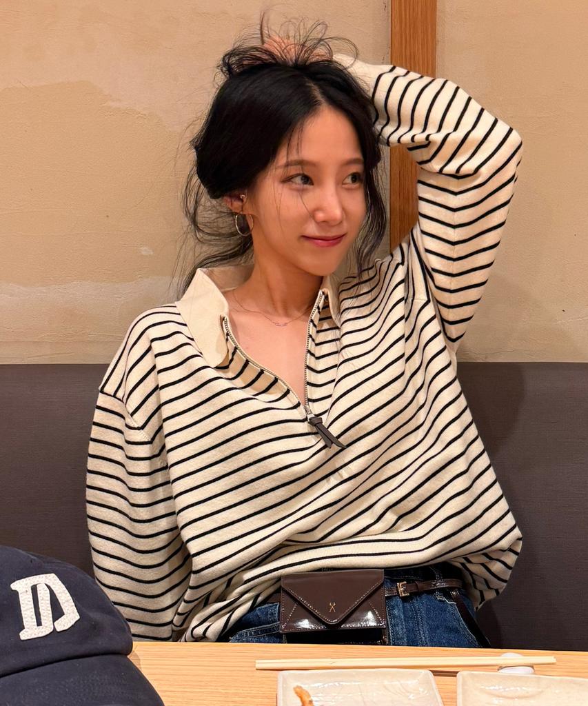 INDUST Striped Collar Half Zip Knit_6 Colors