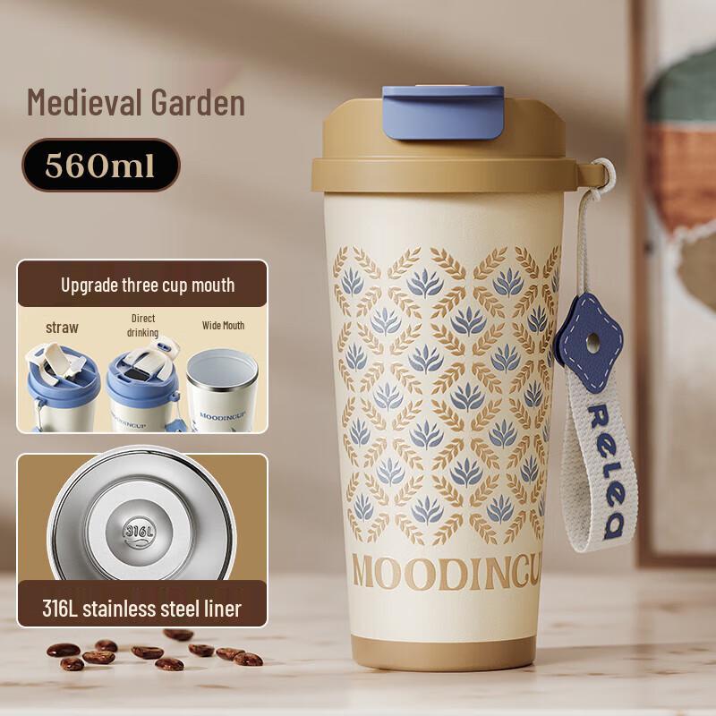 RELEA Digital Display 316L Stainless Steel Dual-Drink Coffee Tumbler