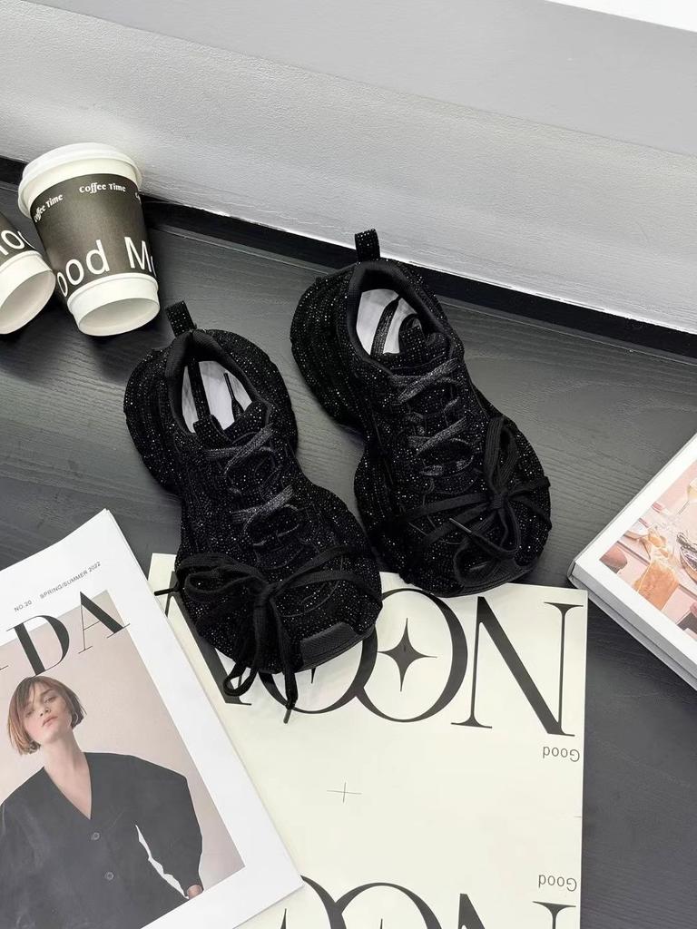 European goods full of diamond dad shoes for women in the spring and autumn of 2025, the new platform-soled sports fried street sports and leisure sho