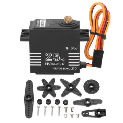 HOBBYFANS 25kg Stainless Steel Gear High Torque Servo Waterproof Digital Servo for 1:8 1:10 RC Car Boat Robot