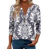 3/4 Sleeve Womens Tops For Women Henely Tops Button V Neck  Loose Fit Dressy Womens Summer Tops
