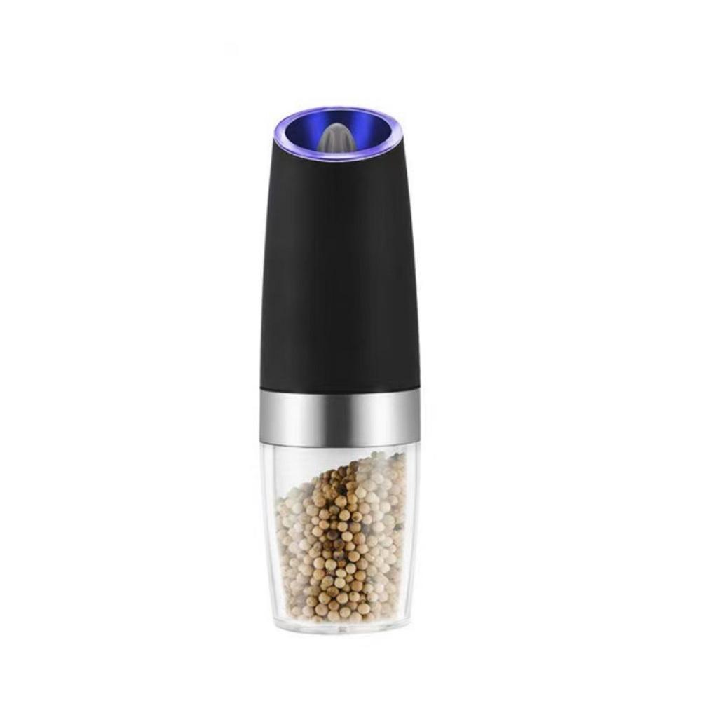 

Electric Pepper Mill Stainless Steel Coarseness Adjustable Easy Operation Salt Mill for Seasonings Kitchen Steak Tool Sets чёрный