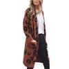 Women Cardigan Long Sleeve Knitted Sweater Spring Autumn Plus Size Leopard Print Cardigans Ladies Thick Clothes Outdoor