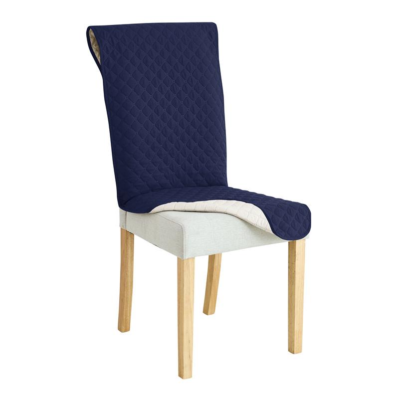 1PC Quilted Chair Cover Anti-slip Long Chairs Pad Seat Cushions with Elastic Strap Universal Banquet Hotel Chair Dust Covers