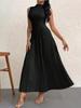 Summer New Style Pleated Patchwork Long Dress Elegant Sleeveless Slim Fit Evening Gown Party Dress
