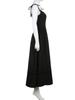 Summer Casual Solid Lace Dress Trim A-Line Long Dress Slim Slash Neck Sleeveless Maxi Dresses for Women Fashion Ladies
