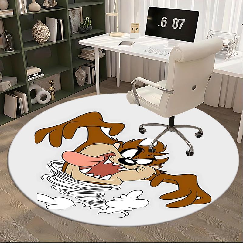 Tazmanian Devil,Looney Tunes Chair mat Round Rug Office carpet, Machine Washable, Non slip, Suitable for Living Rooms, Bedrooms