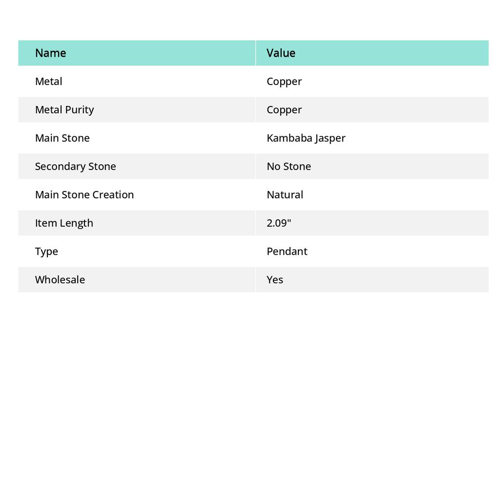 Kambaba Jasper Handmade Copper Wire Wrap Jewelry Pendant 2.09" s2A85