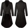 Medieval Retro Men's Swallowtail Mid-Length Coat Long Sleeve Formal Outerwear (2025)