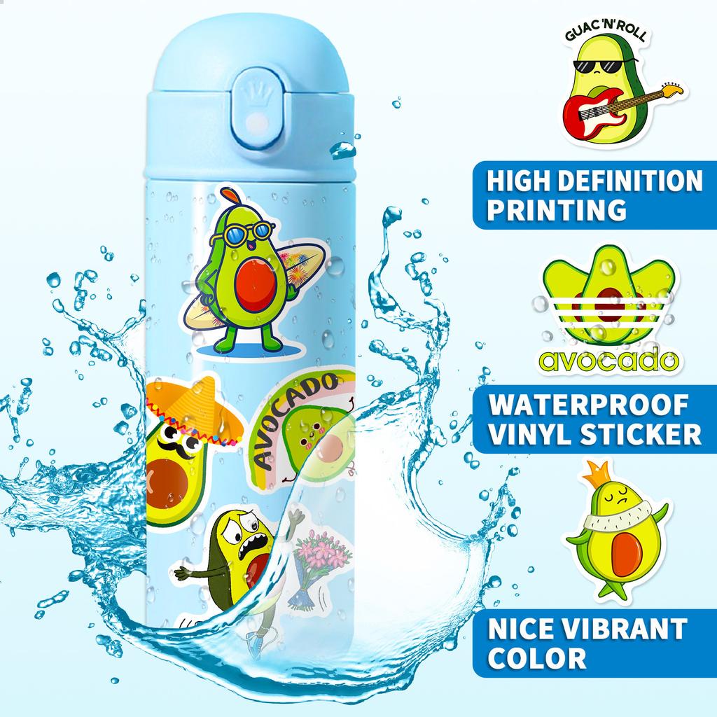 50 Avocado Stickers New Internet Celebrity Cartoon Cute Fruit Avocado Avocado Creative Car Stickers