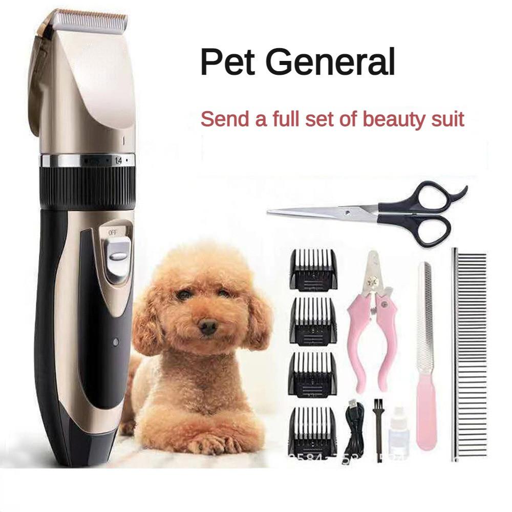 Wiederaufladbarer Haustier-Haartrimmer für Katzen und Hunde, Spezielles Schönheitszubehör-Set für Tierhandlungen, Elektrischer Haarschneider für Haustiere