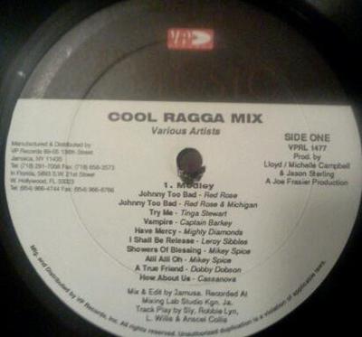 Disque Vinyle DIVERS  Cool Ragga Mix VPRL1477 1996 US Reggae Ska  Dub Occasion