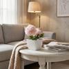 Fake Chrysanthemums Ball Flower In Pot Mini Artificial Potted Plants for Home Indoor Office Farmhouse Table Decor