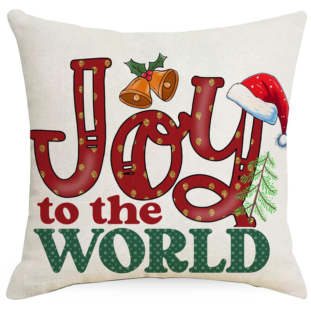 Christmas Tree Santa Claus Gift Series Linen Pillowcase Cushion Cover