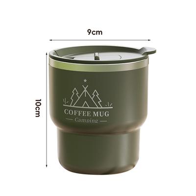 304 Stainless Steel Double Layer Insulated Water Cup Office Milk Coffee Mug Student Portable Sealed Tumbler 400ML Thermal Cup