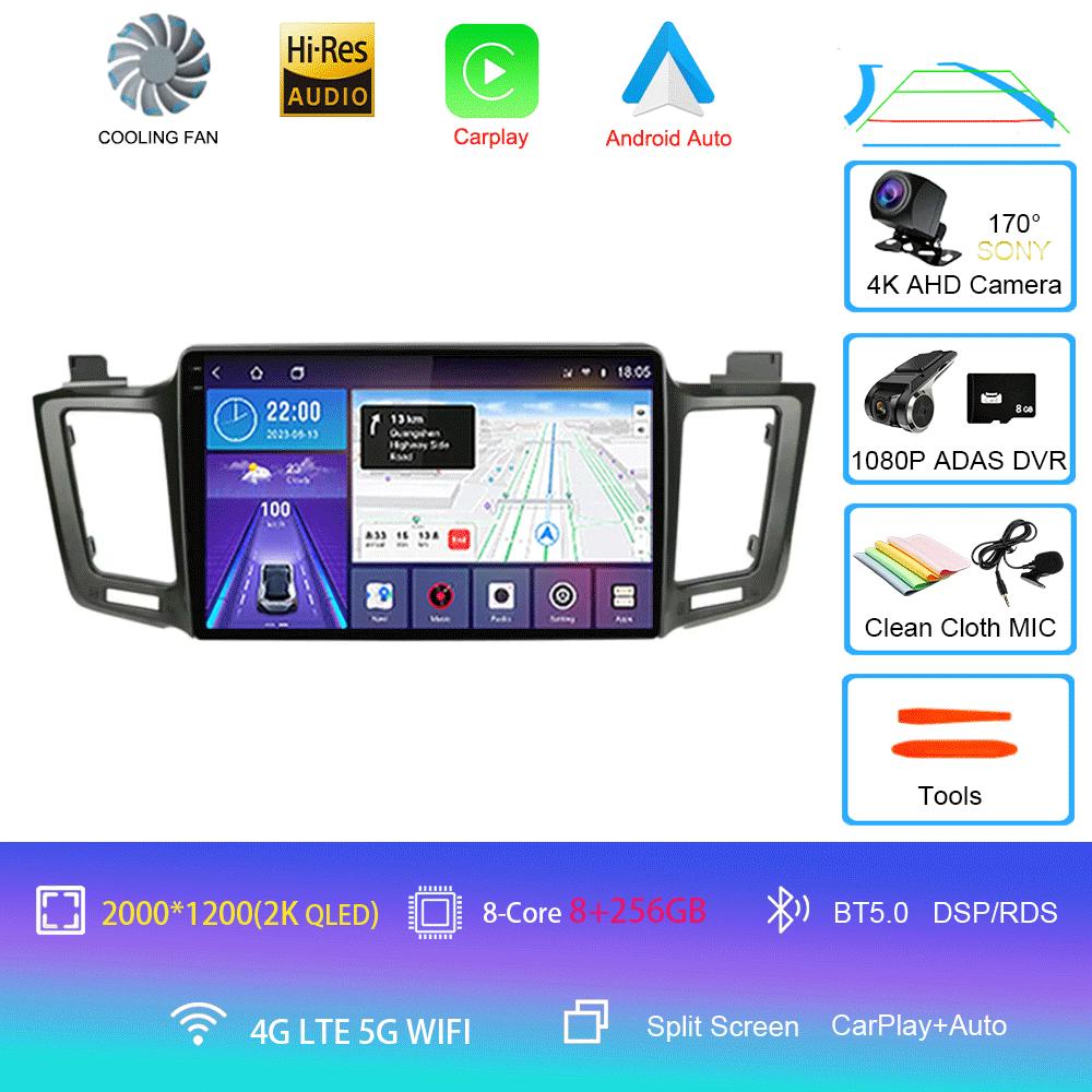 Android 14 For Toyota RAV4 RAV 4 2013 2014 2015 2016 2017 Multimedia Player 4G Carplay Car Radio GPS Stereo Head Unit Auto