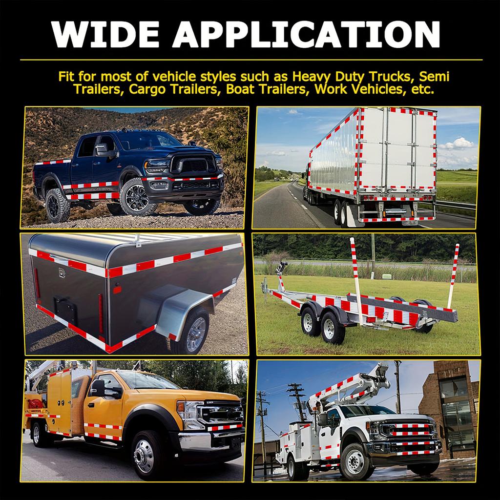 Red-White Reflective Safety Tape DOT-C2 Waterproof Adhesive Conspicuity Tape for Trailer, Outdoor, Cars, Trucks