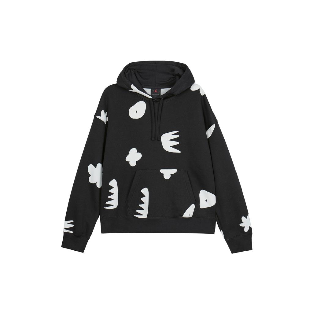 Jordan Pattern Printed Hooded Long Sleeve Sweatshirt Women Sweatshirt Black DV2006-010