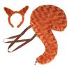 Animal Squirrel Costume Set,Squirrel Ears and Tail Set Animal Fancy Dress Kit for Birthday Party Halloween Cosplay Props
