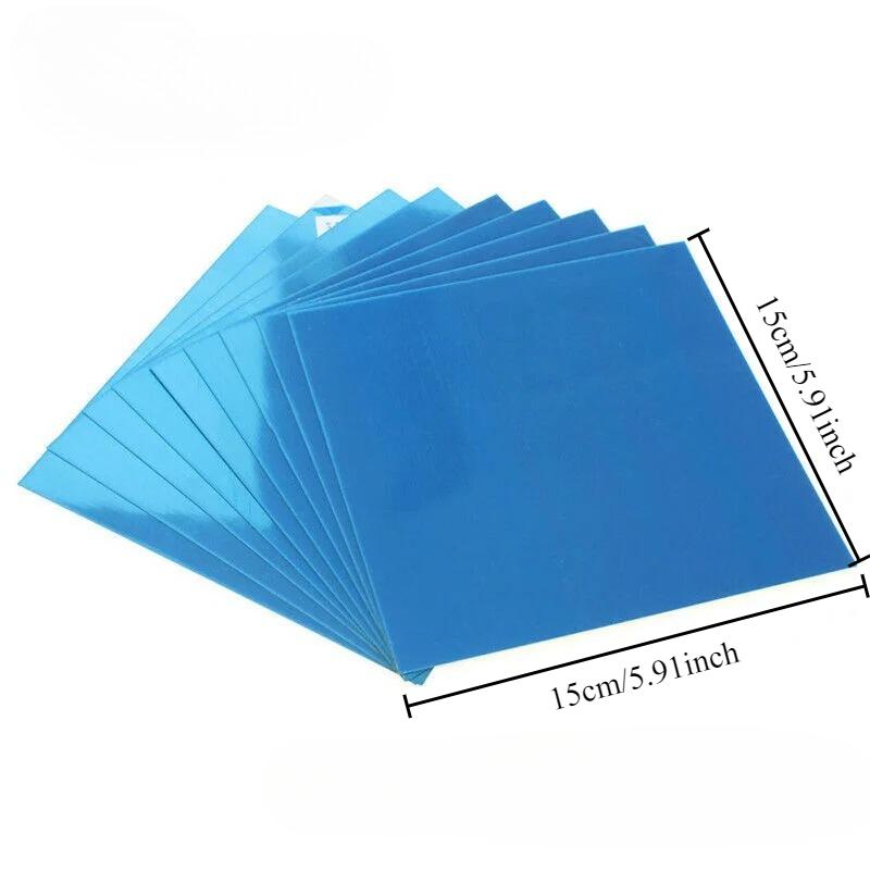 9PCs 15CM Square Mirror Wall Stickers Square Reflective Mirror Film DIY Adhesive Decoration