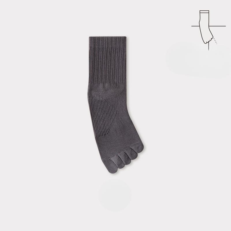 Black Five-fingered Socks for Men, Cotton Socks for Autumn and Winter, Anti-odor, Boneless, Antibacterial, Toe-separating Socks for Spring and Autumn